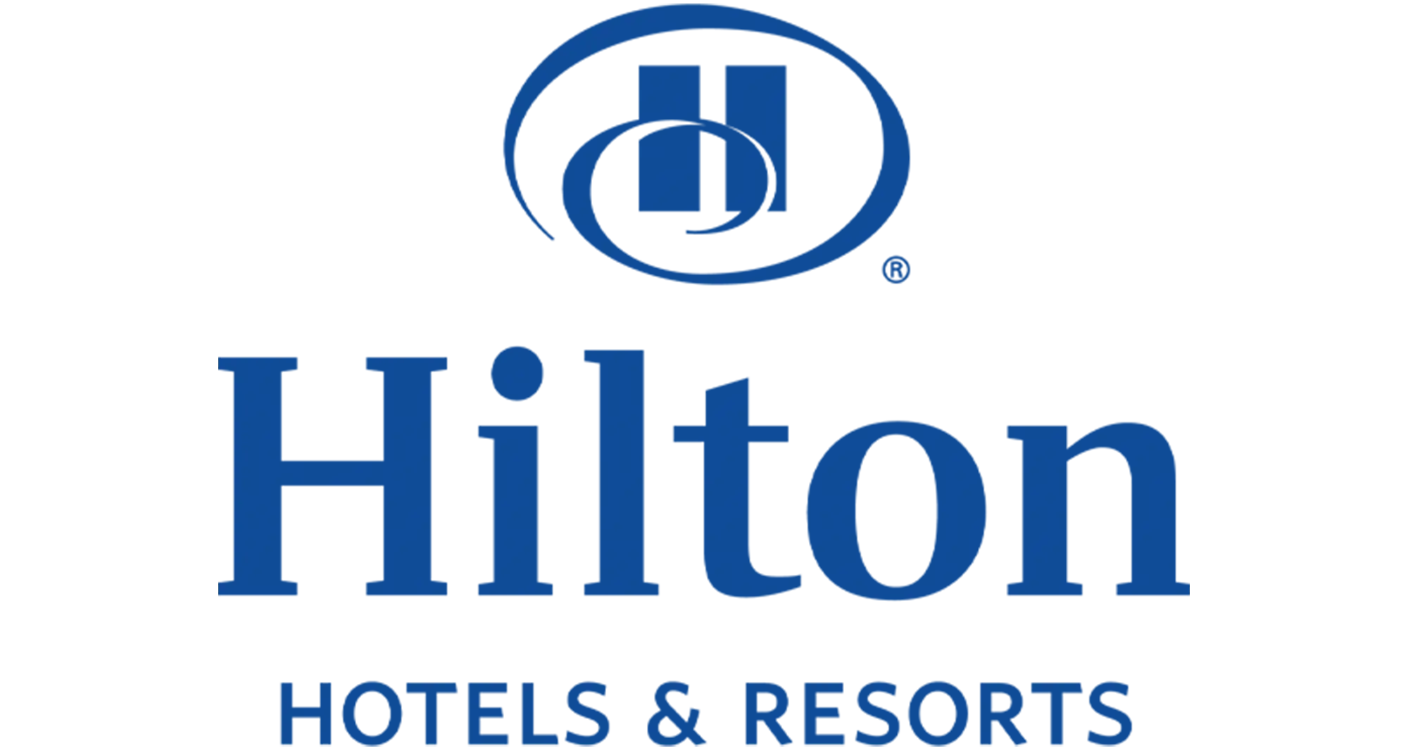 Hilton Hotels & Resorts Logo in blauer Schrift