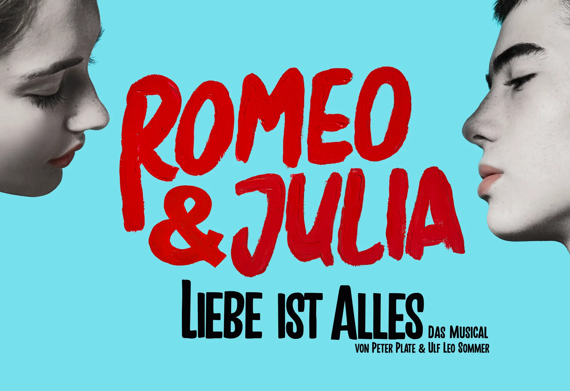 Musical Romeo und Julia – Liebe ist alles – zwei Gesichter schauen sich mit geschlossenen Augen an